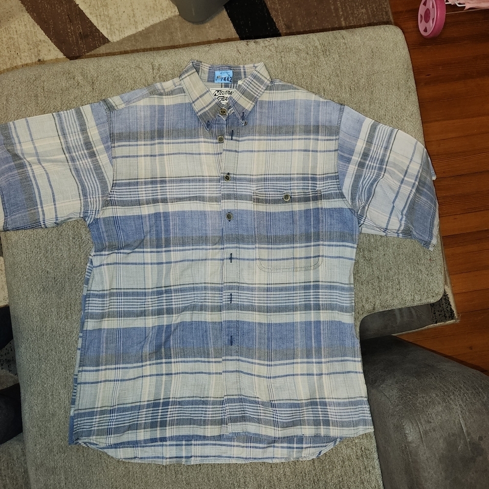 Neutral Gear's Blue and White Plaid Men's Shirt
